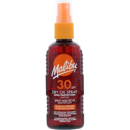 Malibu Sun Spf 30 Non-Greasy Dry Oil Spray For Tanning High Protection Water Resistant 100Ml