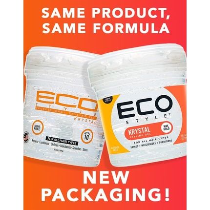 Ecostyle Krystal Styling Gel Clear All Day Hold Alcohol Free Paraben Free Sulphate Free No Flaking Anti-Itch 473Ml - Image 3