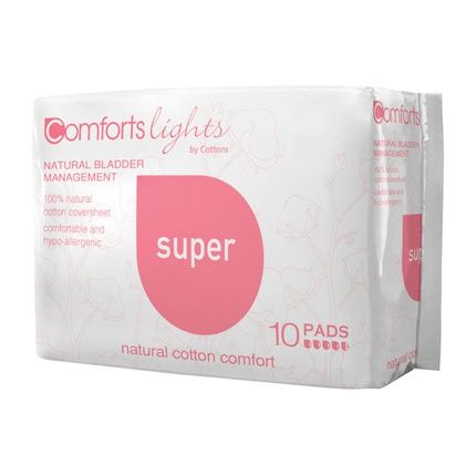 Comforts Lights Incontinence Pads For Women Heavy Bladder Weakness Super 10 Pads