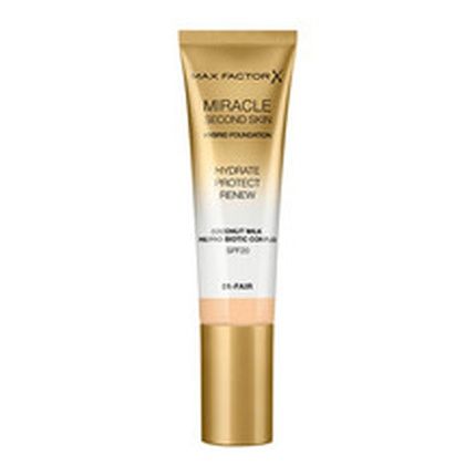 Max Factor Miracle Second Skin Spf 20 Hybrid Foundation Nourishing Makeup For A Natural Appearance 30 Ml Shade 04 Light Medium
