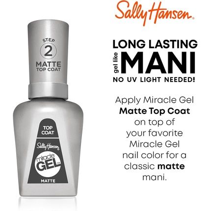 Sally Hansen Miracle Gel Matte Top Coat Gel-Like Nail Polish - Image 3