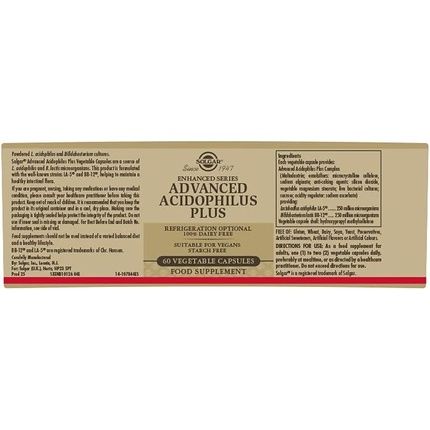 Solgar Advanced Acidophilus Plus Vegetable Capsules Supports Digestion Maintain Healthy Bacteria Levels Vegan And Gluten Free 60 Count - Image 3