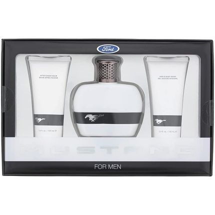 Mustang White 3 Piece Gift Set: Eau De Toilette, Aftershave Balm, And Hair & Body Wash 100Ml