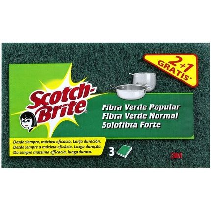 Scotch-Brite Fiber Green Popular - Pack Of 3