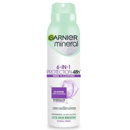Garnier 6 In 1 Skin And Clothes Protection 48H Women Deodorant Spray 150Ml