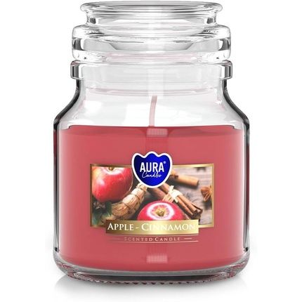 Scented Candles In Glass With Lid - Apple Cinnamon