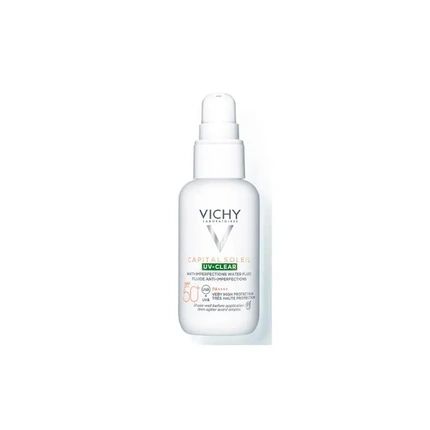 Vichy Capital Soleil Uvclear Spf 50 40Ml High Protection Sunscreen For Imperfectionprone Skin