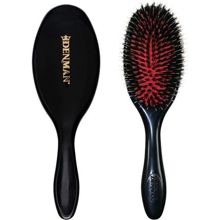 Denman Hairbrush D81M Pneumatic Brush With Boar Bristles And Nylon Pins 11 Rows
