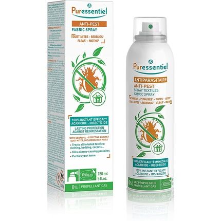 Puressentiel Anti-Pest Fabric Spray 150Ml - Eliminates Dust Mites - Effective On