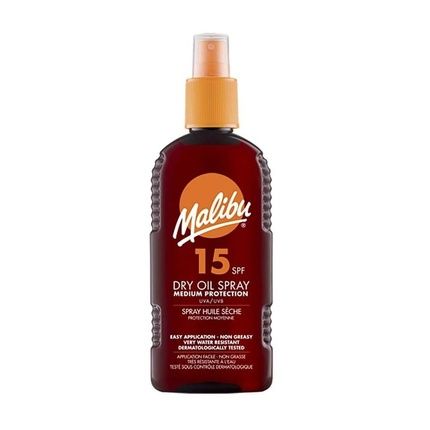 Malibu Suntan Dry Oil Spray Very Water Resistant Spf 15 Medium Protection 200Ml