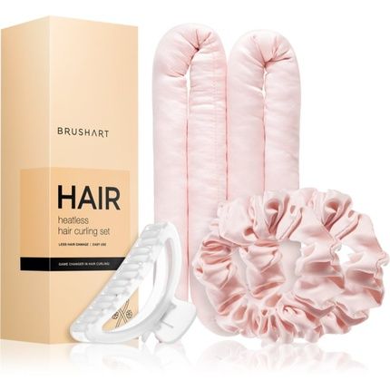 Brushart Heatless Hair Curling Set - Pink