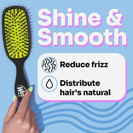 Wet Brush Shine Enhancer Paddle Hair Brush Black With Natural Boar Bristles - Pain-Free Detangling Brush For All Hair Types - Image 3