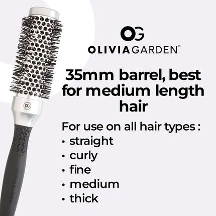 Olivia Garden Essential Blowout Classic Silver Hairbrush 35 - Image 3