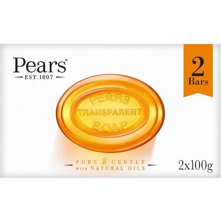 Pears Pure And Gentle Transparent Amber Soap With Natural Oils 100G - Pack Of 2