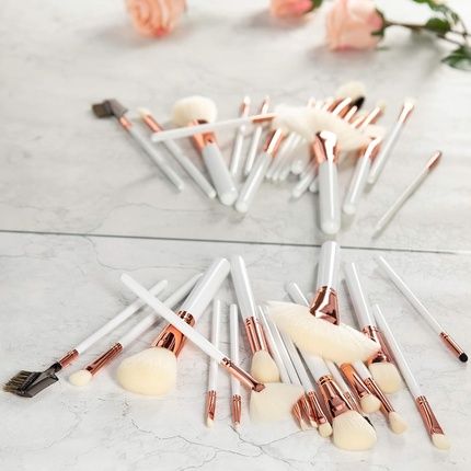 Tools For Beauty Makeup Brushes Rose Golden White Ecru Set 18 Pieces - Image 3