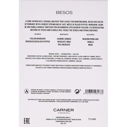 Carner Barcelona Besos Eau De Parfum 100Ml - Image 3