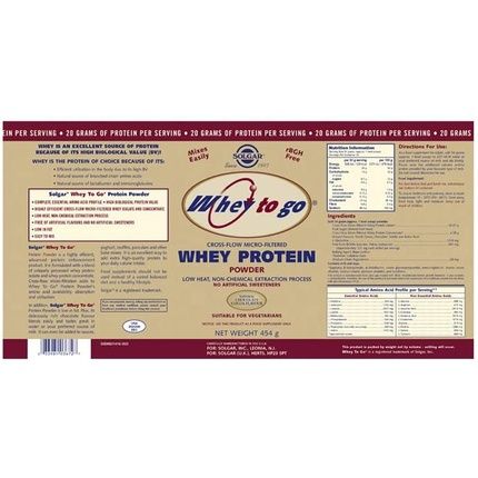 Solgar Whey To Go Natural Chocolate Flavour Protein Powder 454G