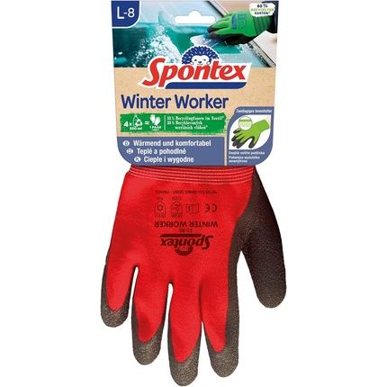Spontex Winter Worker Work Glove For Rough Work In Cold Weather Made From Recycled Pet Bottles Size L 1 Pair
