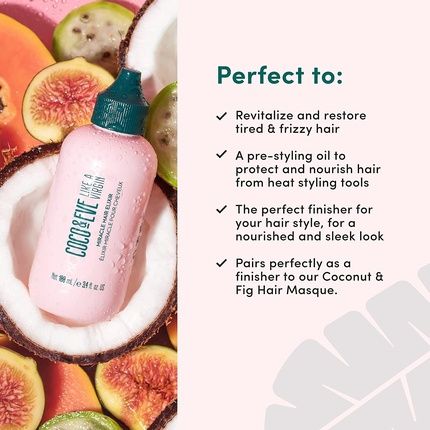 Coco & Eve Miracle Hair Elixir Coconut Oil With Hyaluronic Acid Leave In Conditioner 100Ml - Image 3