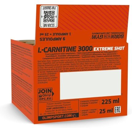 Olimp Sport Nutrition Kan L-Carnitine 3000 Extreme Shot 9X25Ml - Pack Of 9