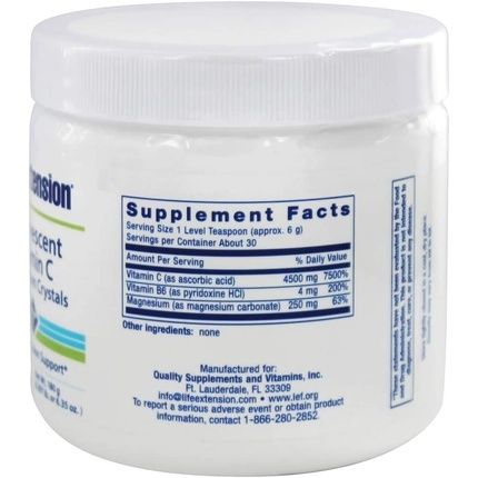 Life Extension Effervescent Vitamin C And Magnesium Crystals 180G