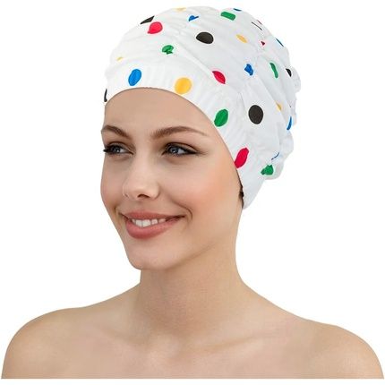 Fashy Women'S Shower Cap White With Colorful Dots