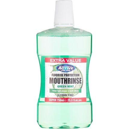 Beauty Formulas Active Oral Care Alcohol-Free Fluoride Mouth Rinse Green Mint
