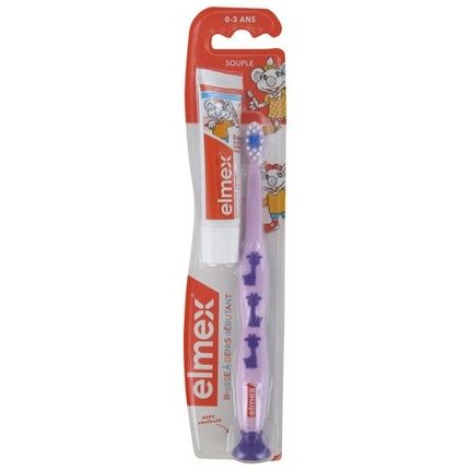 Elmex Beginner Soft Toothbrush For 0-3 Years With Mini Anti-Caries Toothpaste For 0-6 Years