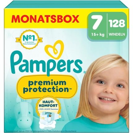 Pampers Premium Protection Size 7 128 Diapers 15Kg