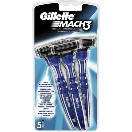 Gillette Mach 3 Manual Disposable Razor - Pack Of 5