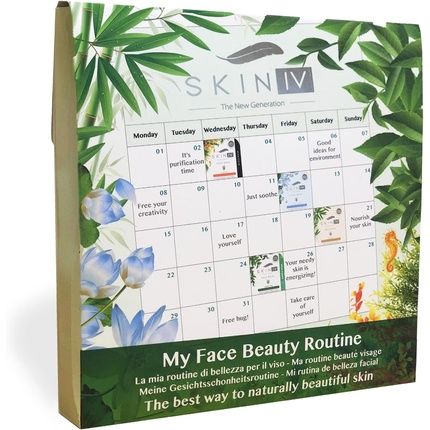 Skin Iv Korean My Face Beauty Routine Kit Black Seaweed Lotus Flowers Bamboo & Bubble Green Tea Face Mask 174G