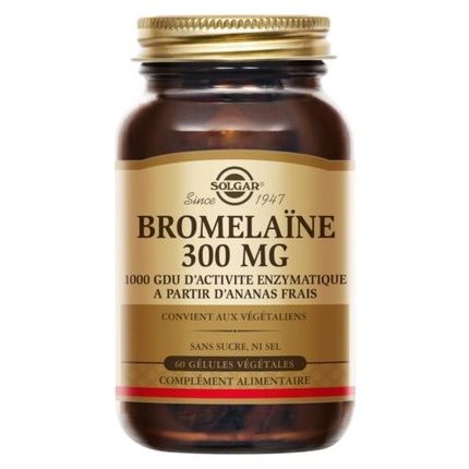 Solgar Bromelain 300Mg Vegetable Tablets 60 Count - No Sugar Or Salt