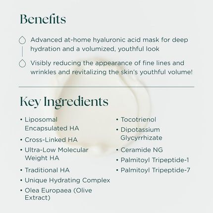 Marini Skinsolutions Hyla3D Face Mask Advanced At-Home Hyaluronic Acid
