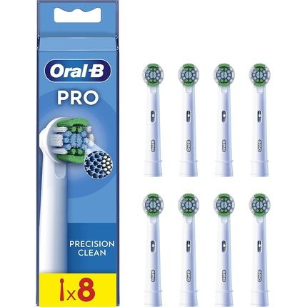 Oral-B Pro Precision Clean Electric Toothbrush Head X-Shape And Angled Bristles Pack Of 8 White