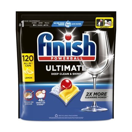 Finish Ultimate All In 1 Lemon Sparkle Dishwasher Capsules 120 Pieces