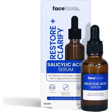 Face Facts Salicylic Acid Facial Serum Restore Clarify 30Ml