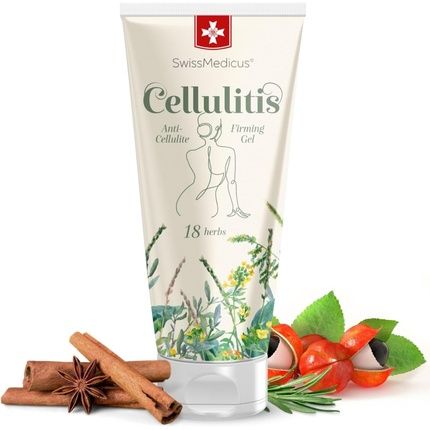 Swissmedicus Cellulitis Natural Belly Anti-Cellulite Body Cream With Rosemary - Guarana - Soothing Lotion Perfect Massage Treatment Helps With Weight Loss - Stimulates The Lymphatic System 200Ml