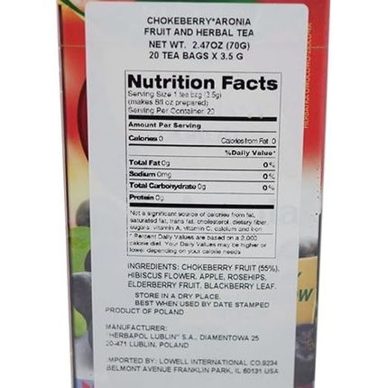 Herbapol Aronia Chokeberry Fruit Tea 20 Tea Bags