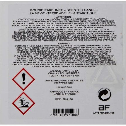 Lalique Special Edition The Snow Adelie Land Scented Candle - Image 3