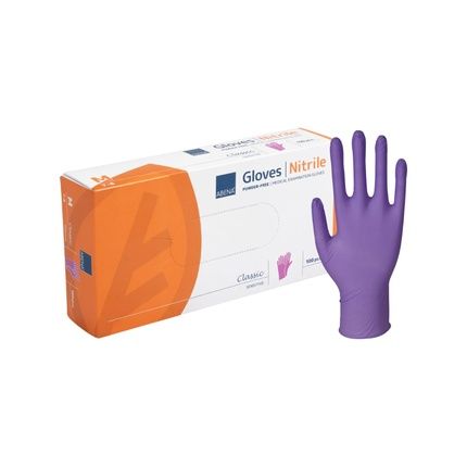 Abena Purple Disposable Nitrile Gloves Medium Size