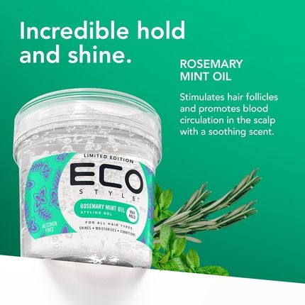Eco Style Rosemary Mint Eco Styler Hair Gel Hydrate And Style Alcohol-Free 473Ml - Image 3
