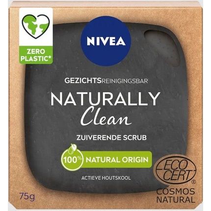 Nivea Naturally Clean Face Bar Purifying Scrub 75G - Image 3