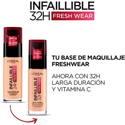 L'Oreal Paris Infallible 32H Fresh Wear Foundation Make-Up With Spf 25 30Ml 340 Copper - Image 3