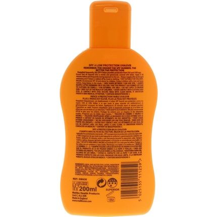 Malibu Low Protection Water Resistant Vitamin Enriched Sunscreen Lotion Spf 4 200Ml