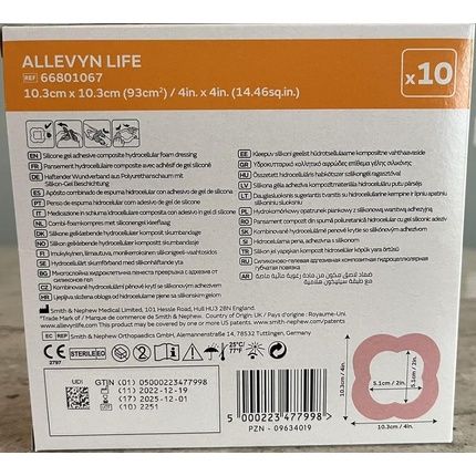 Allevyn Life 10.3Cm X 10.3Cm 10 Pack