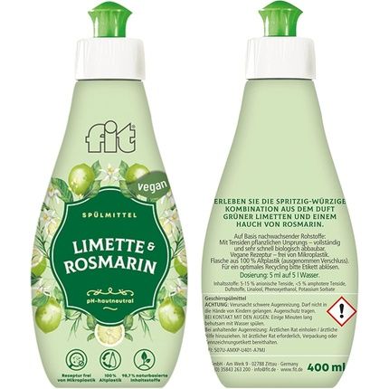 Fit Dish Soap Spice Edition Lime & Rosemary 400Ml