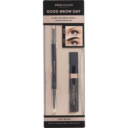 Profusion Cosmetics Good Brow Day 2-Piece Kit Soft Black