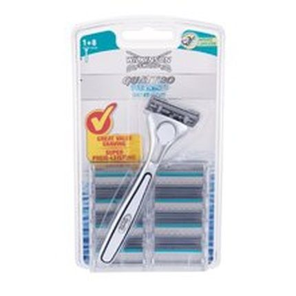 Wilkinson Sword Quattro Titanium Sensitive Razor Set With 9 Razor Blades