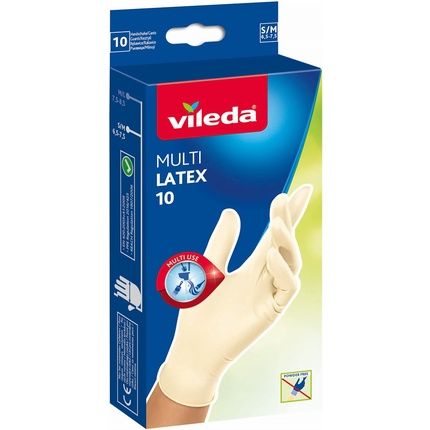 Vileda 10-Pack Multi-Latex Disposable Gloves - Size Sm