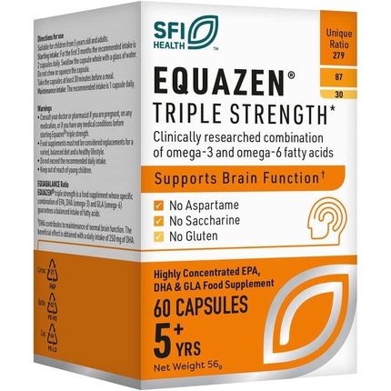 Equazen Triple Strength Omega 3 & 6 Supplement For Brain Function 60 Capsules
